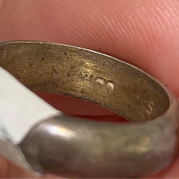 Ring Size 7 Mexico Brass Gold Sterling Silver 925 Women - Picture 5 of 6